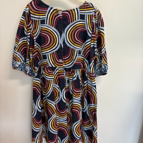 Pink Chicken Multicolor Swirl Rainbow Kids Dress with sequins size 10 - Picture 2 of 7